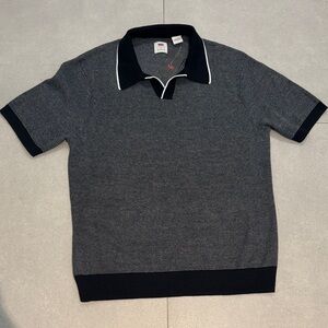 Levi's medium Dark navy and white standard fit Polo knitted Shirt new with tags
